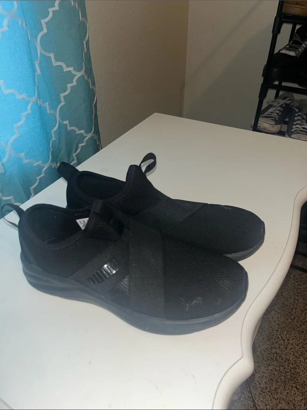 PUMA Women’s Slip-On Black Athletic Sneakers